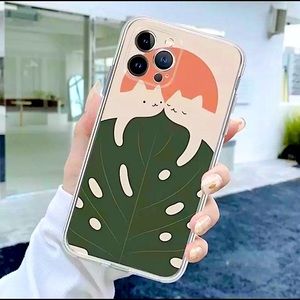 Kawaii Cats On Leaf iPhone Case 12 mini/12/13
